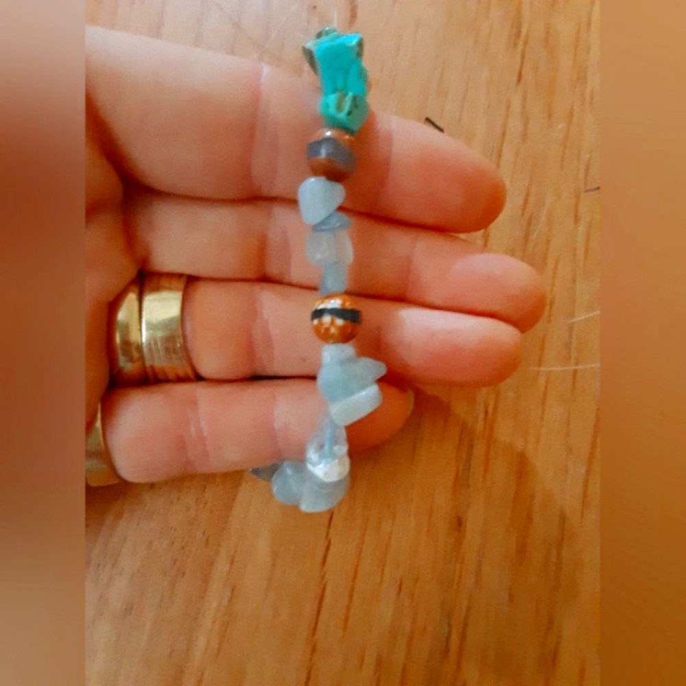 Handmade beaded gemstone bracelet